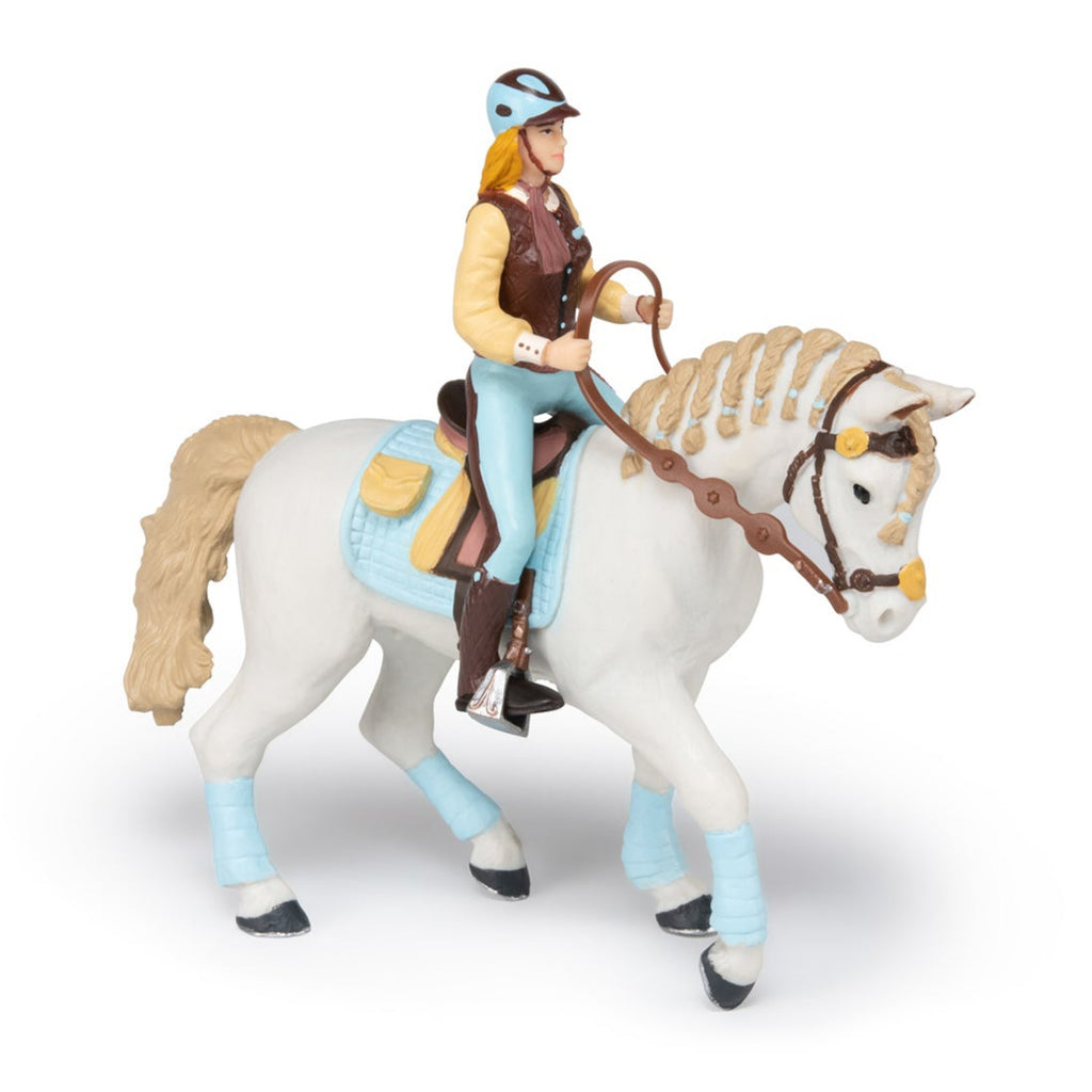 Witte paard Blauwe Fashion