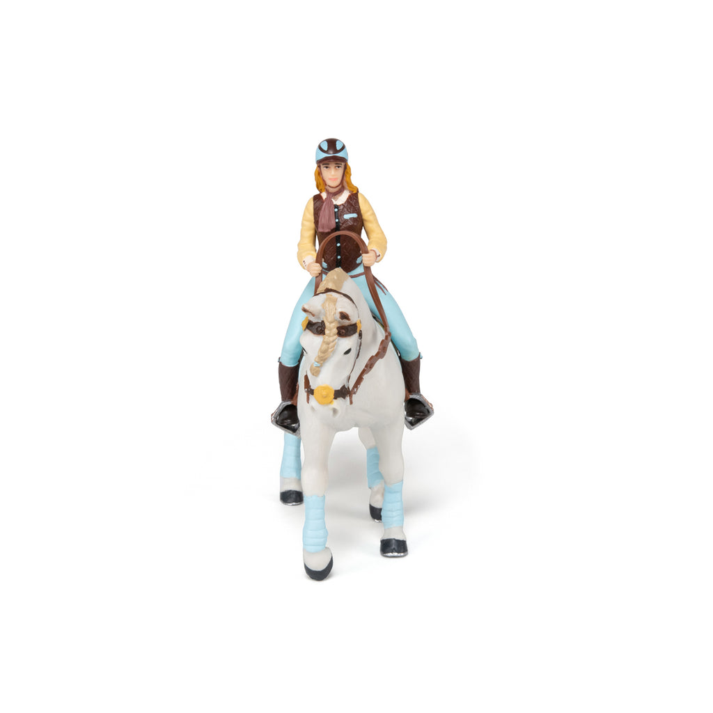 Witte paard Blauwe Fashion