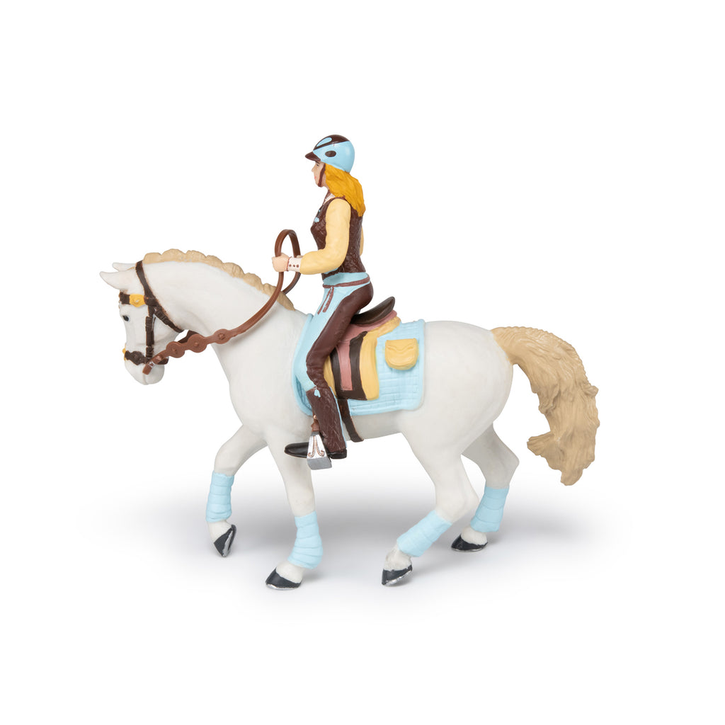 Witte paard Blauwe Fashion