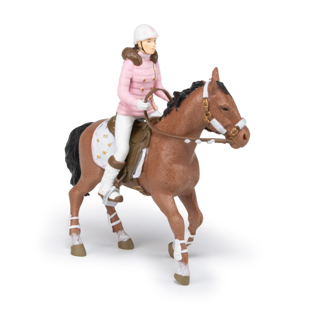 Winter Ruiter Meisje Roze