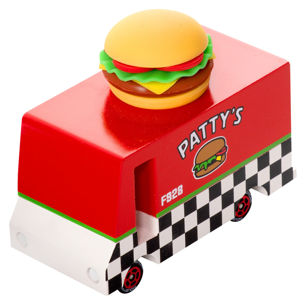 Pattys Hamburger Van (F928) 8,4X4,1X6,5Cm, Wooden Diecast, In