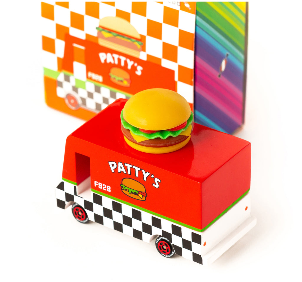 Pattys Hamburger Van (F928) 8,4X4,1X6,5Cm, Wooden Diecast, In