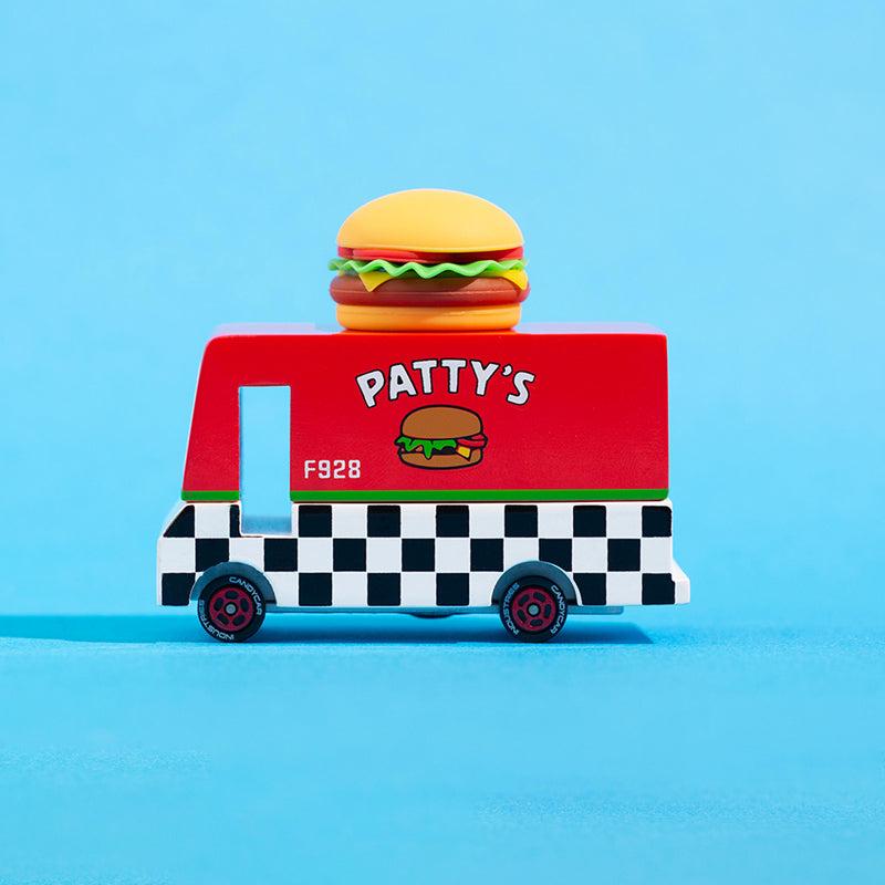 Pattys Hamburger Van (F928) 8,4X4,1X6,5Cm, Wooden Diecast, In