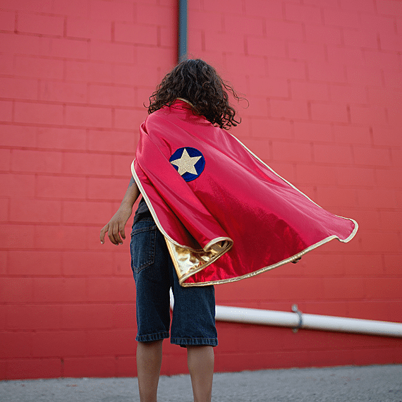 Dubbelzijdige Superheldencape Wonder Cape - Rood/Goud