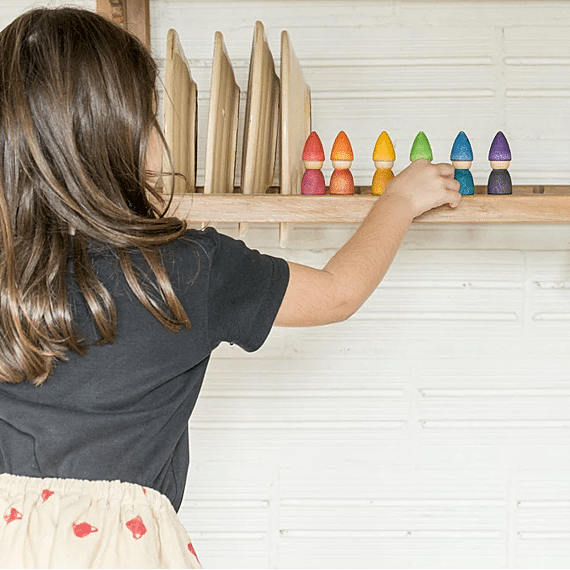 Houten Kabouters Rainbow Tomtens - Set Van 6