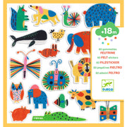 60 vilten stickers - Animals Everywhere - Stickers en stickersets Djeco - In den Olifant