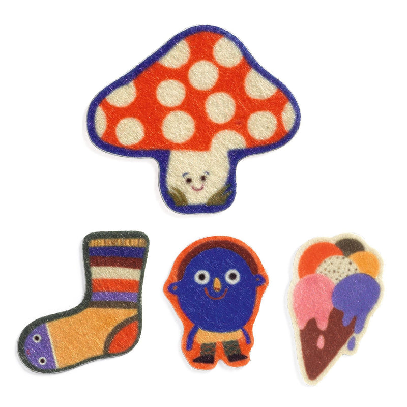 60 vilten stickers - The Silly Ones - Stickers en stickersets Djeco - In den Olifant