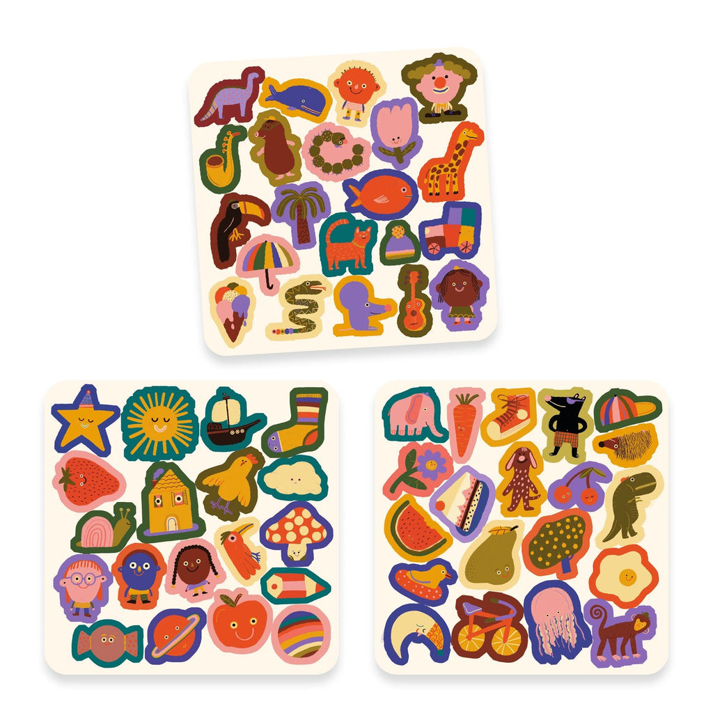 60 vilten stickers - The Silly Ones - Stickers en stickersets Djeco - In den Olifant