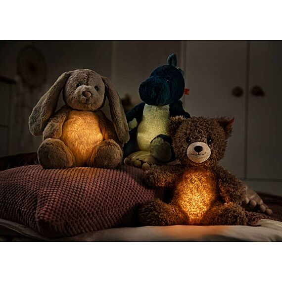 Knuffel Dino Met Lampje - Light At Night Spott Stegosaurus Light Blue - 28 Cm