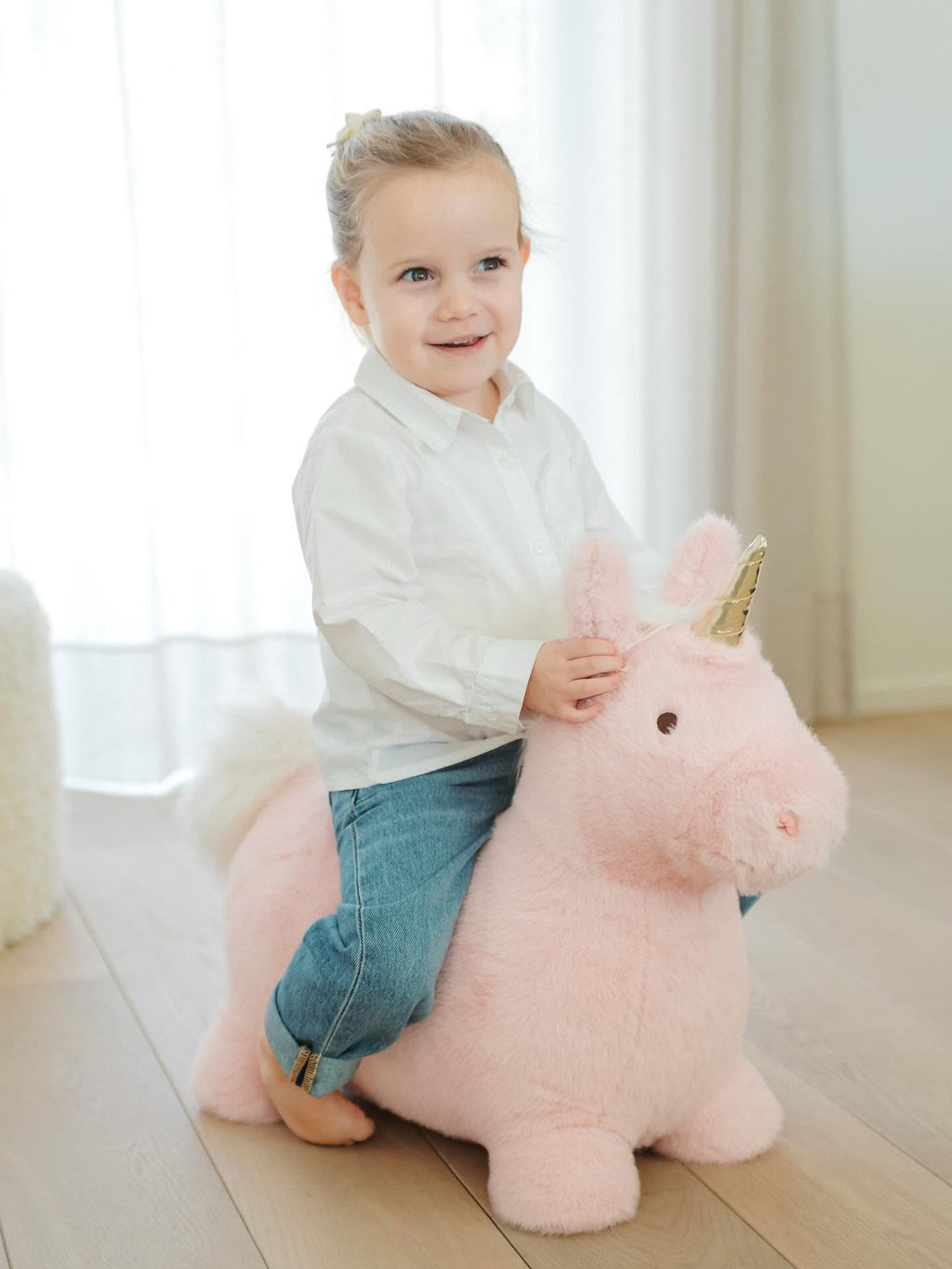 Soft bouncy pink unicorn