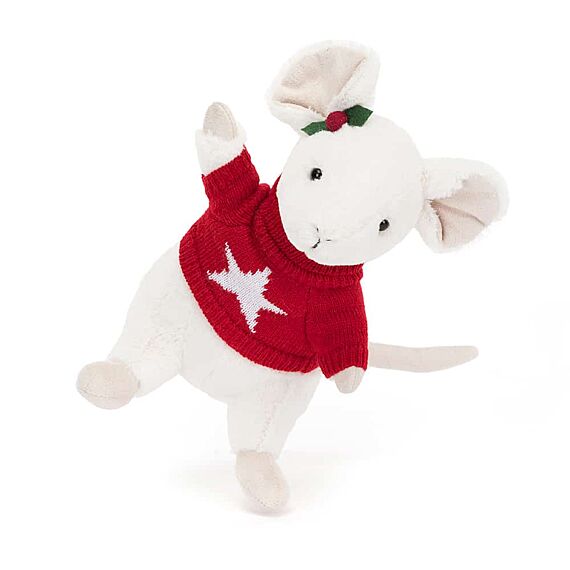 Kerstknuffel Merry Muis Met Trui | 18 Cm