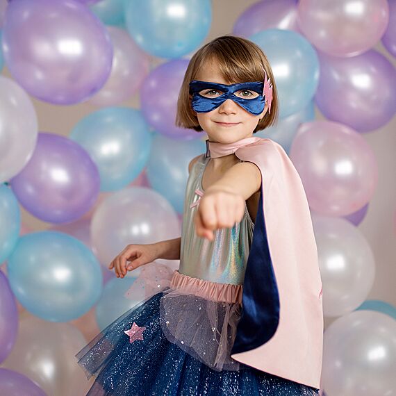 Superheldenkostuum Met Tutu En Masker - Super-Duper Pink Navy