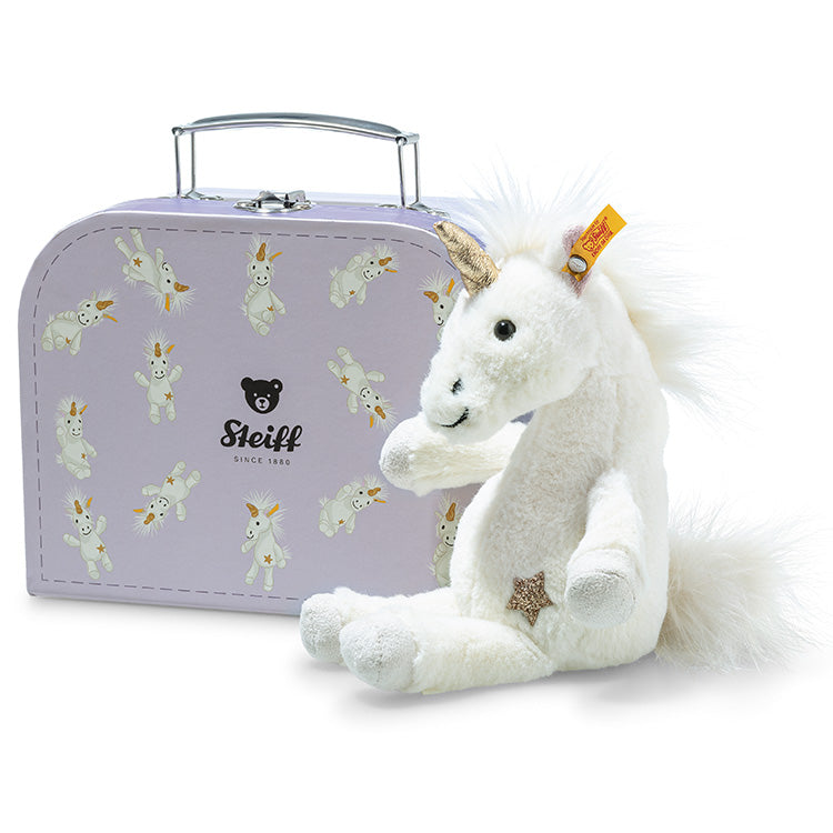 Knuffel in koffer Unica dangling unicorn in suitcase -  20 cm