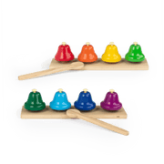 8 muzikale klokjes - Les Popipop - Muziekinstrumenten Moulin Roty - In den Olifant