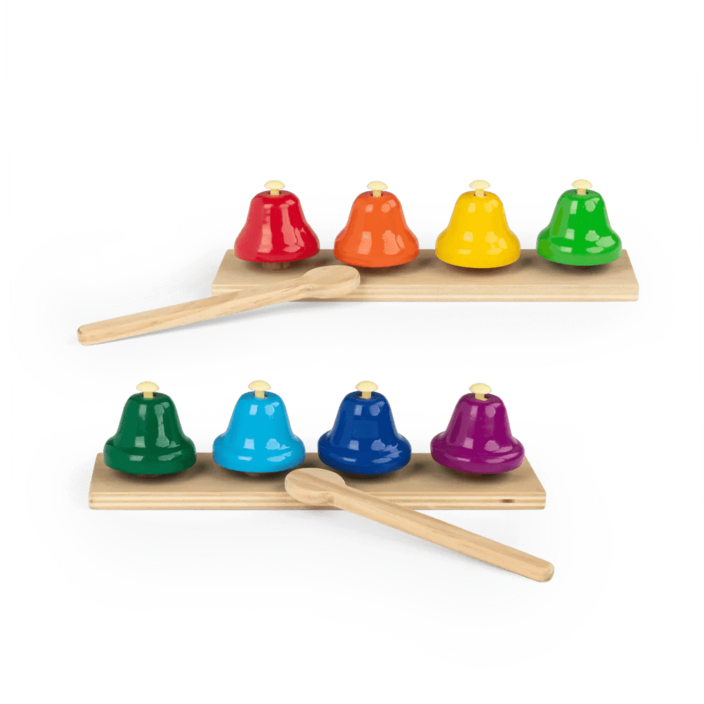 8 muzikale klokjes - Les Popipop - Muziekinstrumenten Moulin Roty - In den Olifant