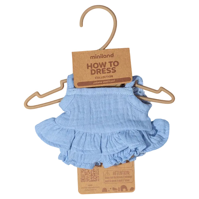 Robe de poupée avec culotte 21 cm — bleue