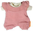 Poppen romper en t-shirt roze en ecru - voor popjes van 21 cm