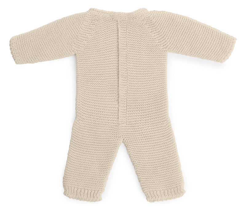 Poppenkledij Pyjama Gebreid Linnenkleur - 38 cm