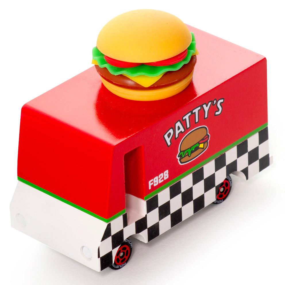 Pattys Hamburger Van (F928) 8,4X4,1X6,5Cm, Wooden Diecast, In