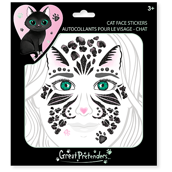 Gezichtstickers - Black Cat Face Stickers