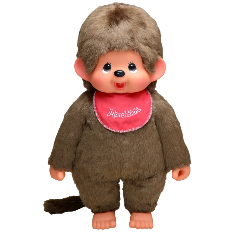 XL Monchhichi Jongen met slab rood - 80 cm