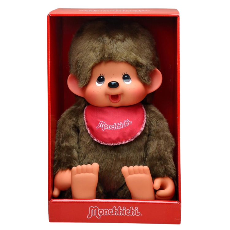 XL Monchhichi Jongen met slab rood - 80 cm