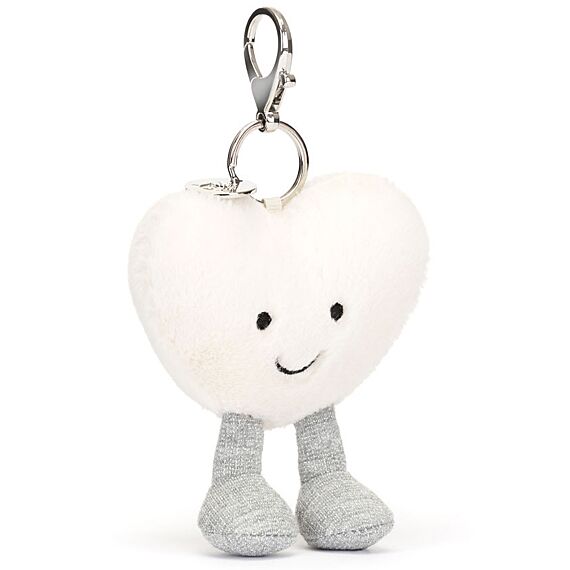 Sleutelhanger Amuseables Cream Heart Bag Charm | 19 Cm