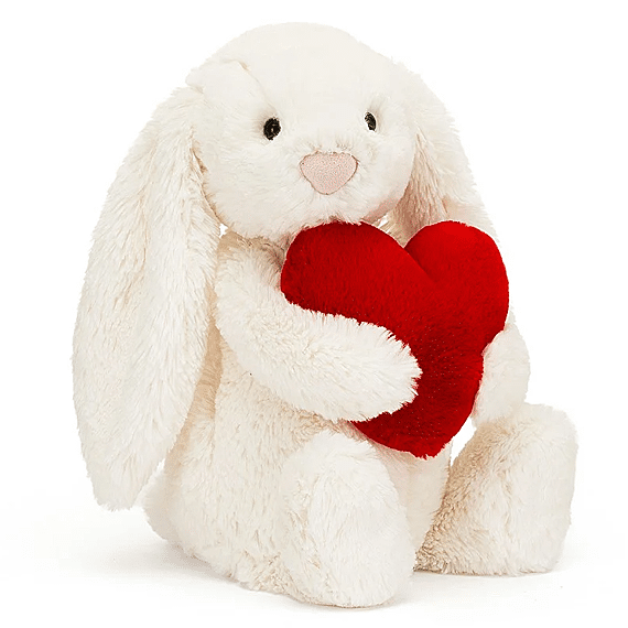 Knuffel Konijn Bashful Red Love Heart Bunny - 31 cm