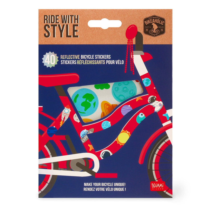 Reflecterende fietsstickers Reflective Bicycle Stickers Ride With Style Space - set van 40