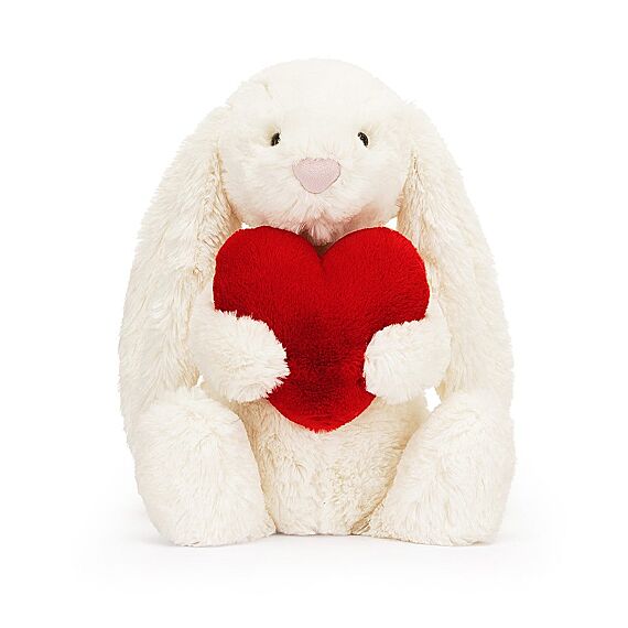 Knuffel Konijn Bashful Red Love Heart Bunny - 31 cm