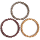 Bijtarmbandjes Silicone Bracelet Berry Marigold Khaki - Set van 3