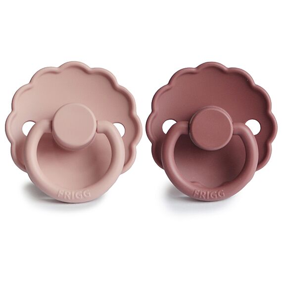 Frigg Daisy Bloom Fopspenen Siliconen Blush/Woodchuck - Set Van 2