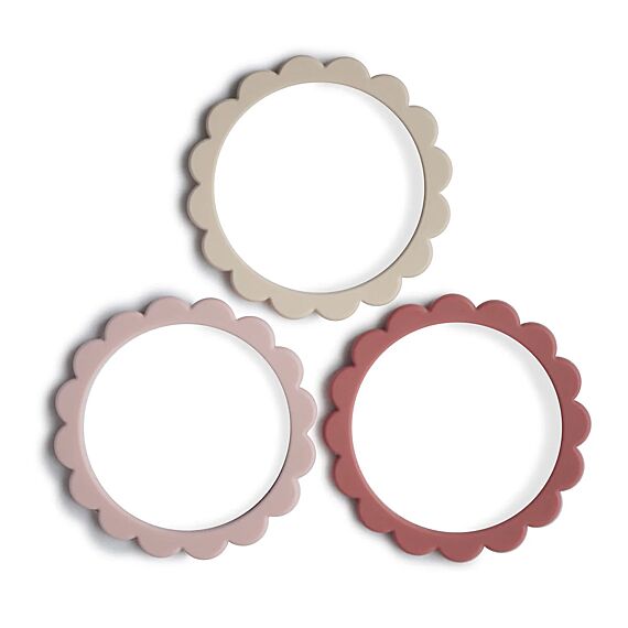 Bijtarmbandjes Flower Bracelet Blush Rose & Shifting Sand - Set van 3