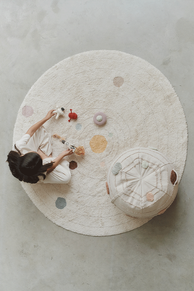 Wasbaar tapijt Play Rug Solar System met 5 accessoires - Ø150 cm