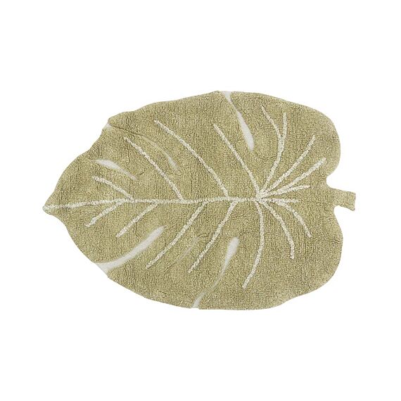 Wasbaar Tapijt Mini Monstera Olive - 75 X 100 Cm