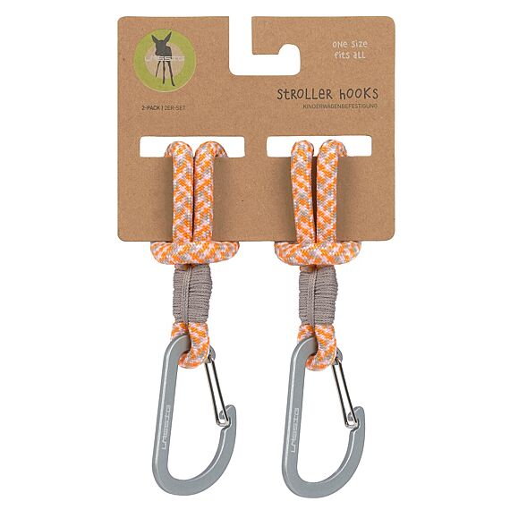 Kinderwagen Accessoire | Stroller Hooks Cord Beige/Orange/Lavender | Set Van 2