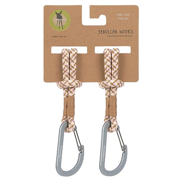 Kinderwagen Accessoire | Stroller Hooks Cord Camel/Vanilla/Lavender | Set Van 2