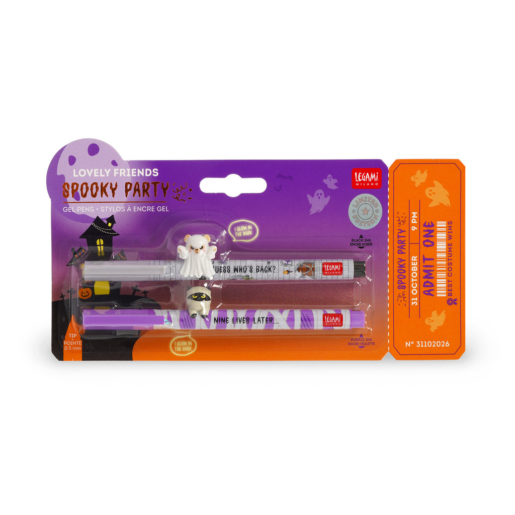 Gelpennen Spooky Party - Spookbeer + Mummiepoes - set van 2