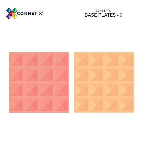 Magnetische bouwstenen Pastel Lemon & Peach Base Plate | Set van 2