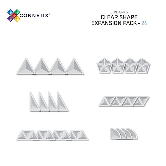 Magnetische bouwstenen Clear Shape Expansion Pack | Set van 24