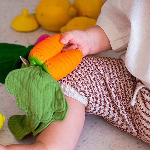 Bijtspeeltje Met Mini Knuffeldoekje | Cathy The Carrot Mini Doudou-Teether