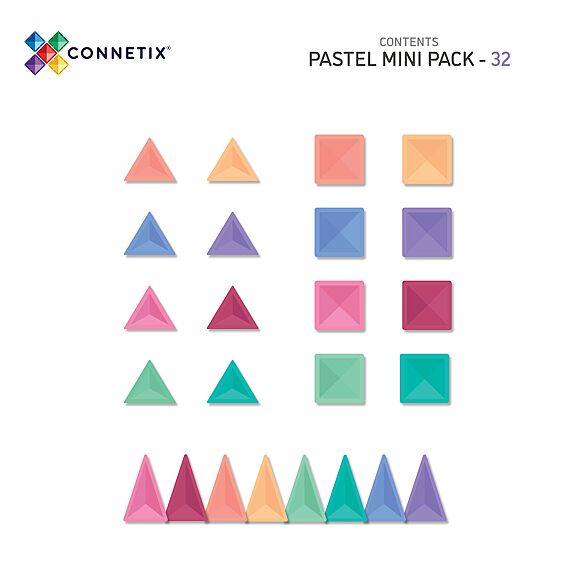 Magnetische bouwstenen Pastel Mini Pack | Set van 32