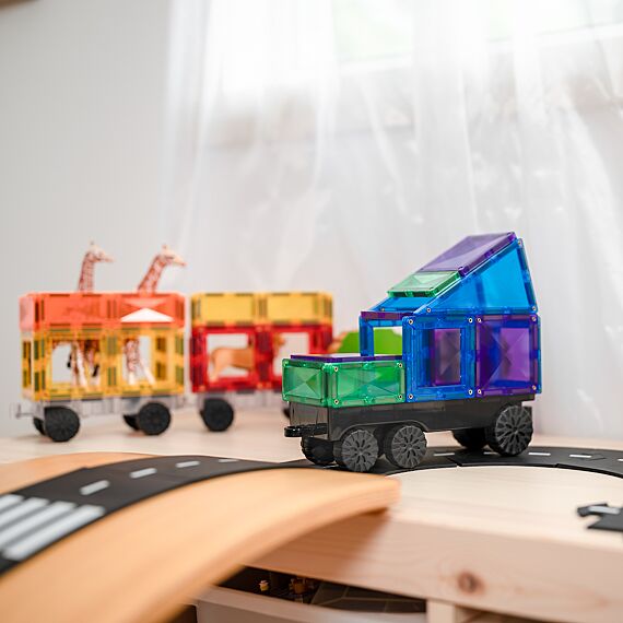 Magnetisch bouwspeelgoed Rainbow Transport Pack | Set van 50