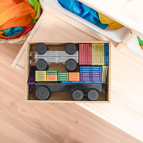 Magnetisch bouwspeelgoed Rainbow Transport Pack | Set van 50