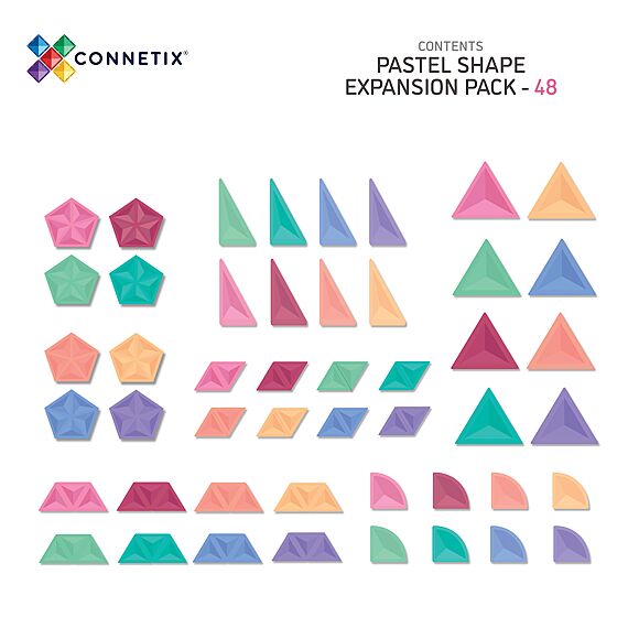 Magnetisch Bouwspeelgoed Pastel Shape Expansion Pack | Set van 48