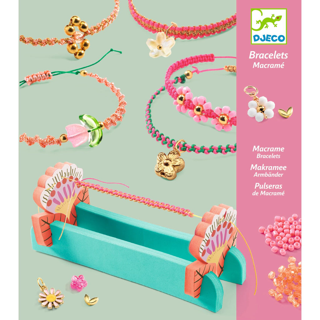 Pink macramé bracelets