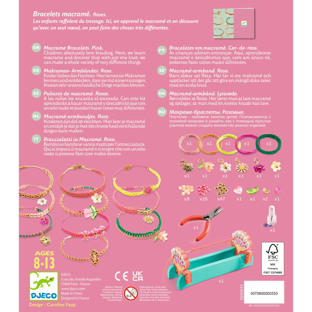 Pink macramé bracelets