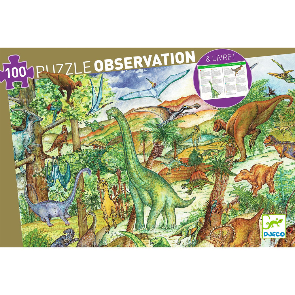 Observatiepuzzel Dinosauriërs - 100 stukjes + boekje