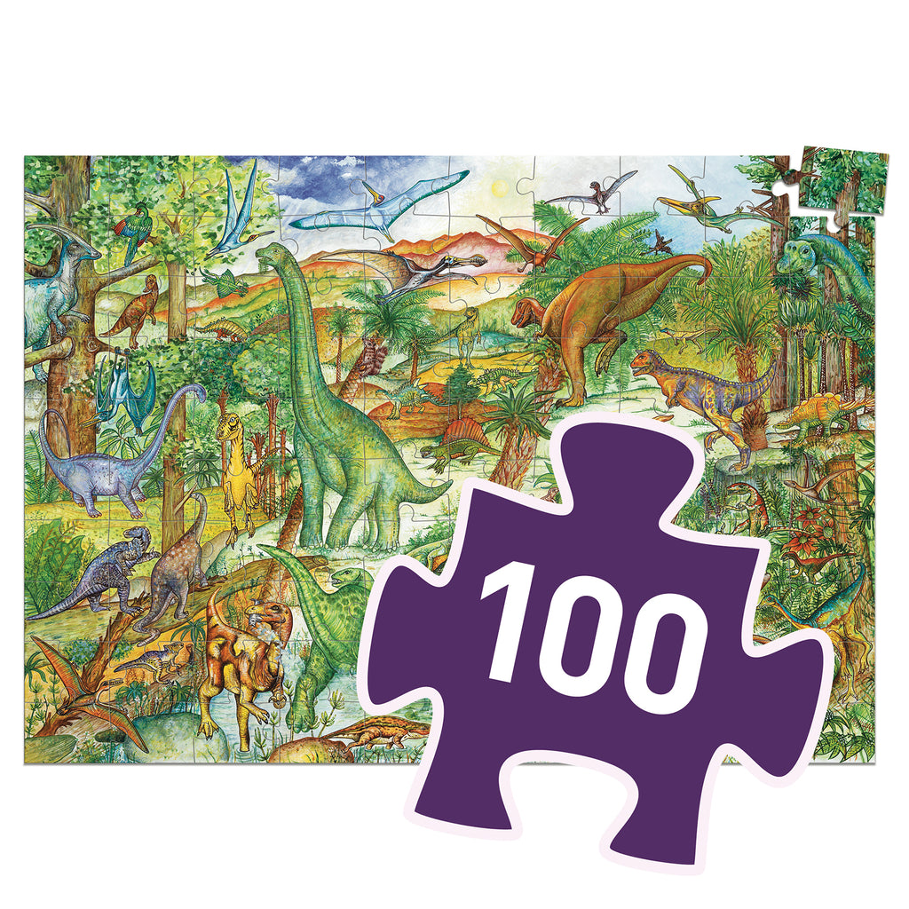 Observatiepuzzel Dinosauriërs - 100 stukjes + boekje