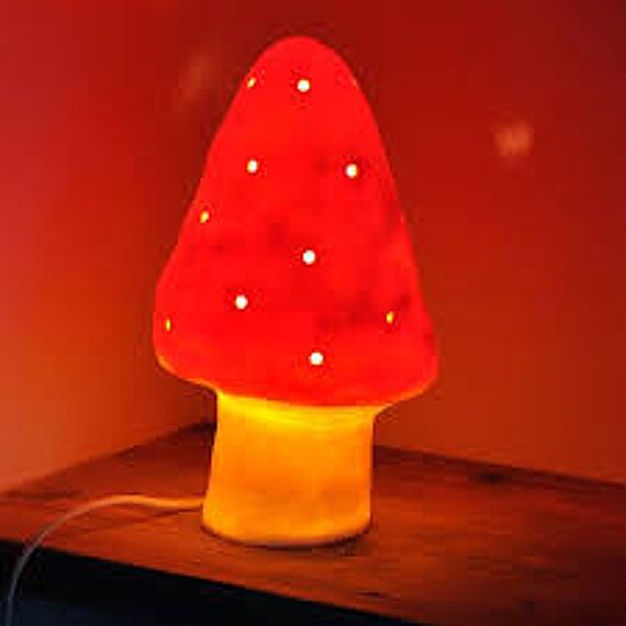 Kleine Lamp Paddenstoel | Rood